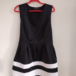 Black Tea dress with white accents